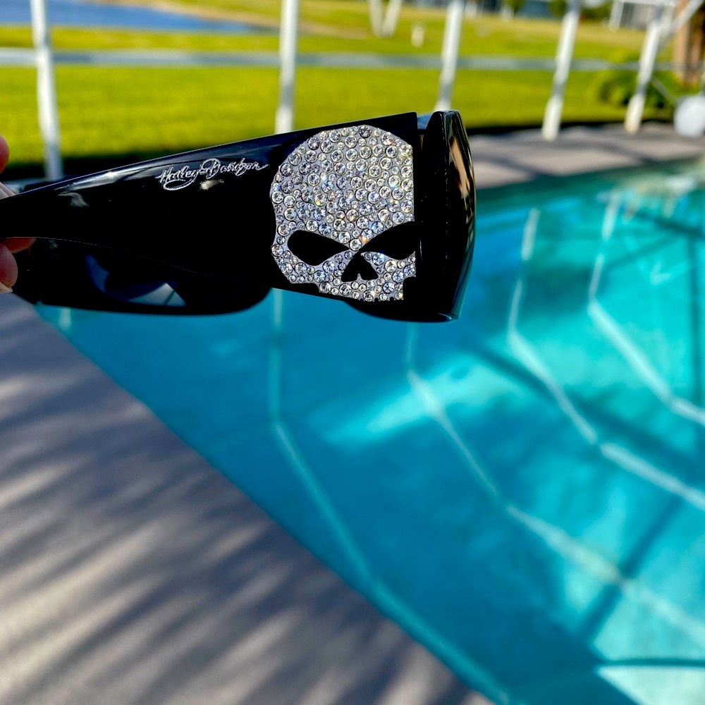 Harley Davidson Bling Skull Black Sunglasses